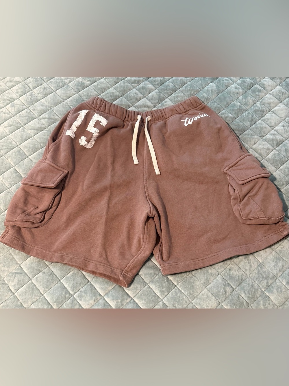 Darc Sport 'Wolves' Limited Edition Cargo Sweat Shorts - Mauve/Brown - size S